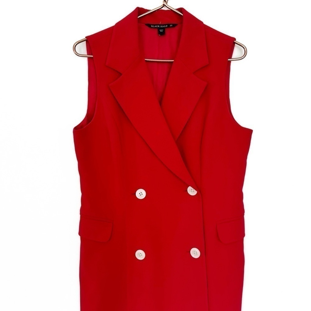 Black Halo Dress Womens 10 Rio Blazer Mini Sleeveless Red - Picture 3 of 5